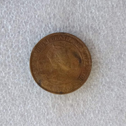 Canada 1 Cent Coin 1908 used, copper Edward VII