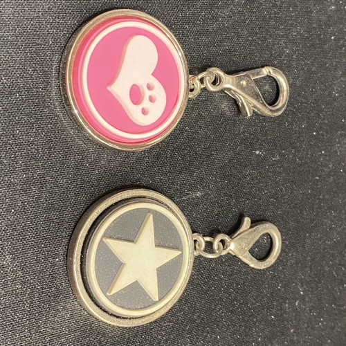 Metal keychain set with heart and star charms, like new
