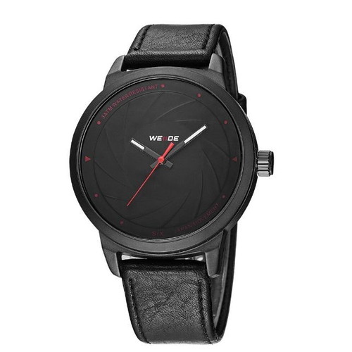 Weide men's watch like new, waterproof, black leather strap