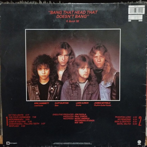 Metallica Kill 'Em All LP μεταχειρισμένο, επανέκδοση 1989 με υπογραφές