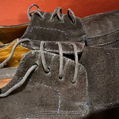 GANT suede shoes used, brown with blue stitching, size 42