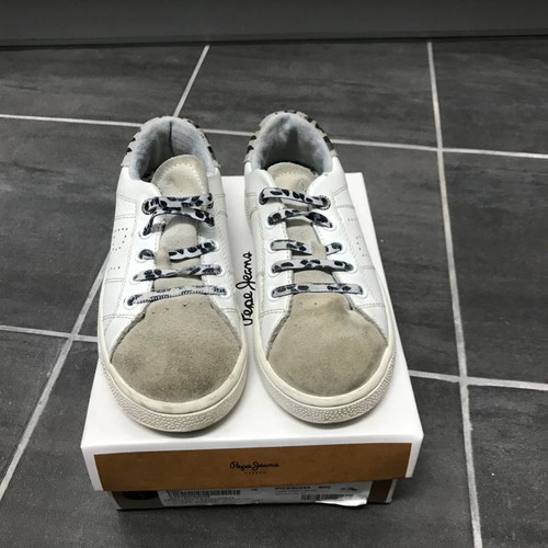 Pepe leather sneakers used, size 31, white