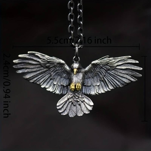 Flying Eagle pendant necklace new, antique silvery