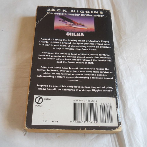 Sheba by Jack Higgins used paperback book in English