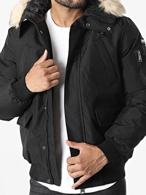 Schott NYC Keyburn Jacket men's winter bomber jacket used, black, size L
