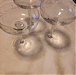  3 vintage κρυστάλλινα ποτήρια