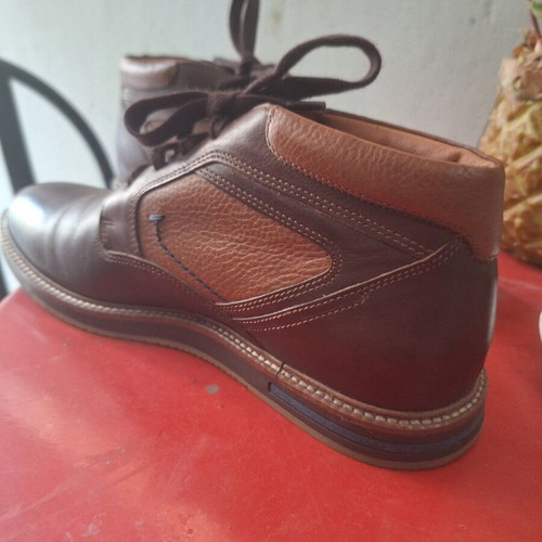 Damiani men's boots in cognac with black pair gift like new
