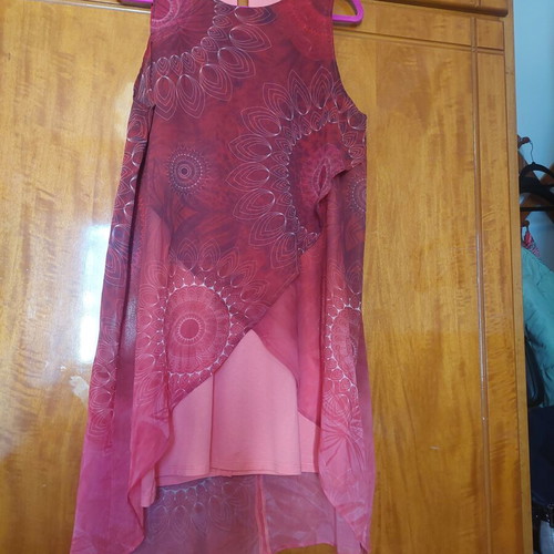 Desigual dress like new, burgundy with inner lining and asymmetric hem