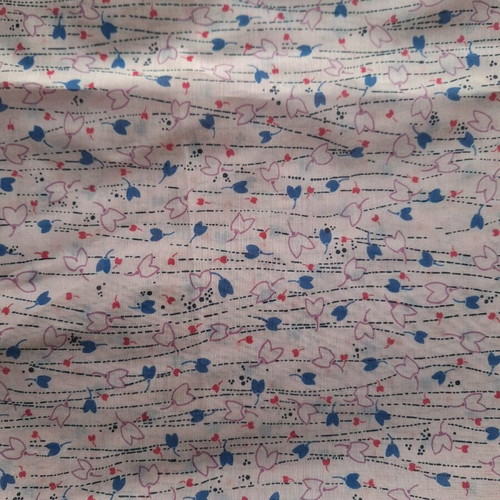 Cotton fabric like new, 11 meters, pink and blue