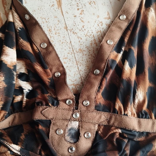 Mini dress animal print like new, size S