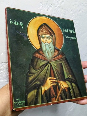 Wooden icon of Saint Seraphim of Domboyti used, decorative