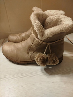 Reiker fur boots used, beige, size 39