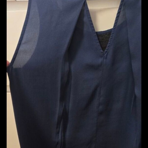 Intimissimi sleeveless top with blue tweed pattern and chain
