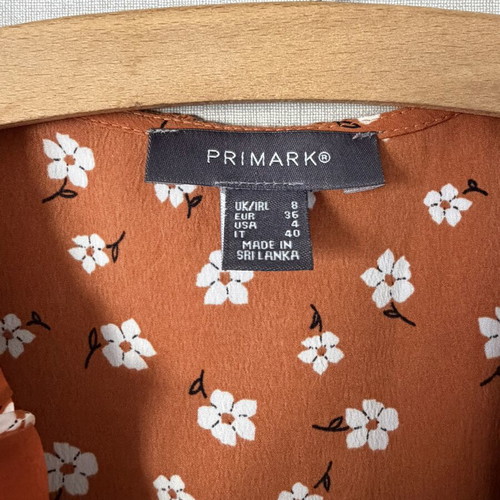 Summer dress Primark size 36 like new, orange with tie