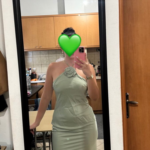 Shein dress official long new multicolor green