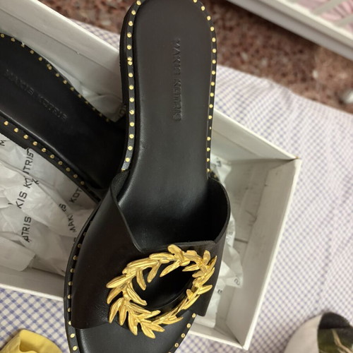 Makis Kotris leather sandals like new, size 37, black and gold