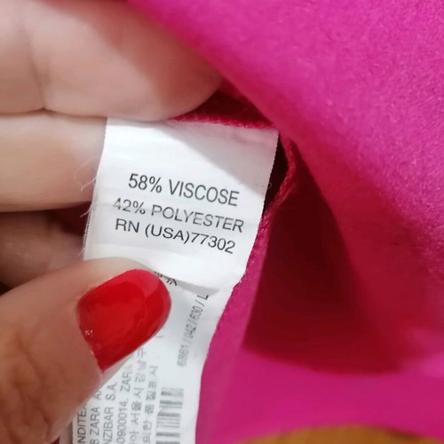 ZARA fuchsia blouse used, short sleeve, size M-L, viscose