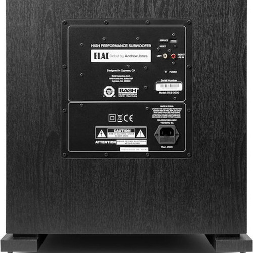 ELAC Debut SUB3030 Black Ash Vinyl 12" 500W Subwoofer