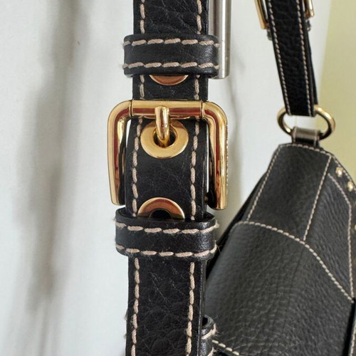 Dolce & Gabbana leather shoulder bag like new, black with gold details
