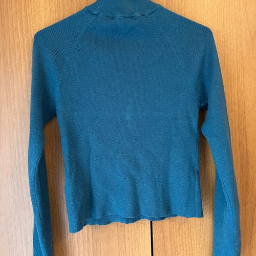 Cropped knitted turtleneck Pull&Bear size M like new, petrol color