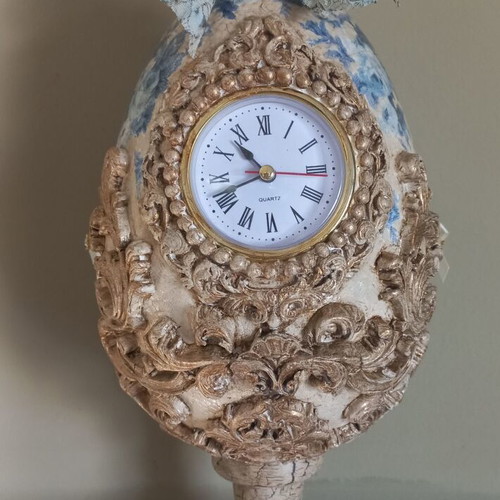 Easter egg handmade with built-in clock, new