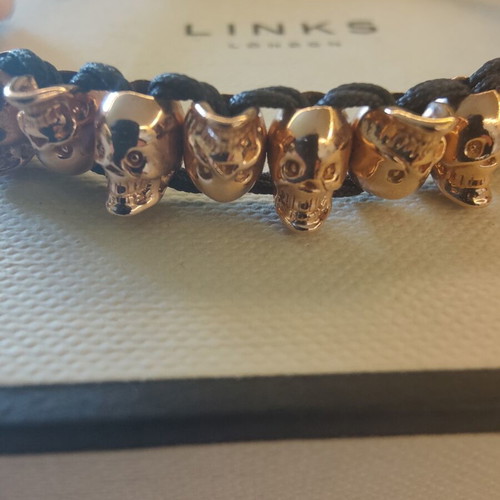 Links of London Rose Gold Vermeil Skull Bracelet