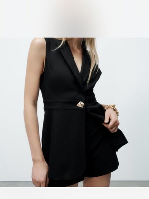 Zara sleeveless vest with shorts, new, black, size M
