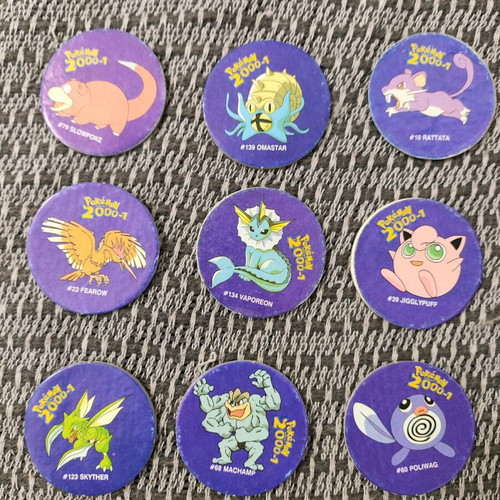 Pokemon caps 2000-2001 like new, set of 9 pieces