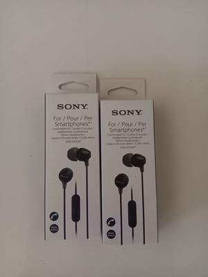 Sony MDR-EX15AP wired earbuds, black, pack of 2
