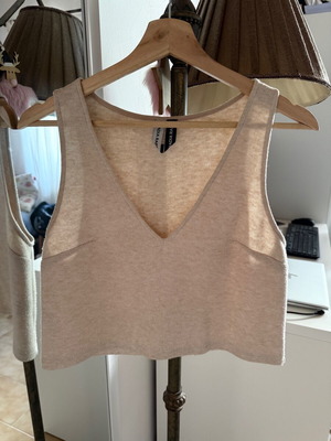 Μπεζ Knit Crop Μπλούζα Nadia Rapti μεταχειρισμένη, μέγεθος Small