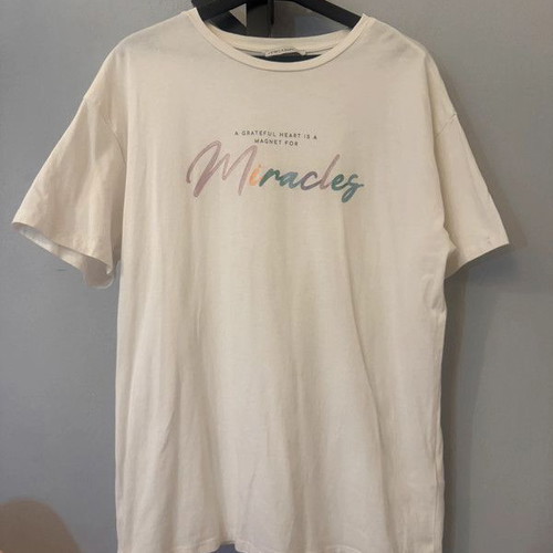 Long t-shirt like new, cotton, white with print