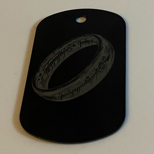 The One Ring keychain like new, black laser engraved