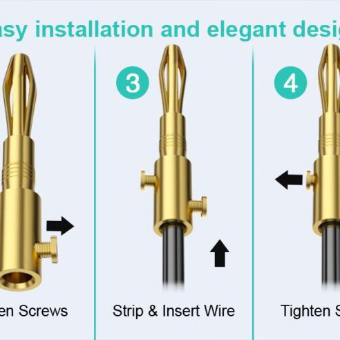 Banana plugs gold plated 24k for speaker cables