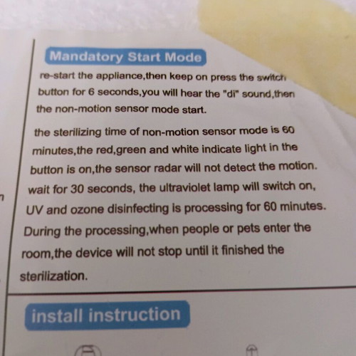 UV Light Sterilization Lamp BH-UV-03 new