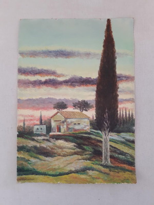 Old painting on canvas 50 x 35.5 cm used