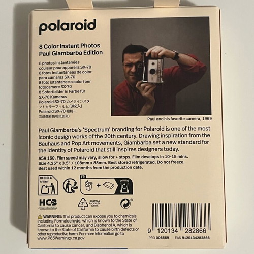 Polaroid Film SX-70 collectible edition Paul Giambarba