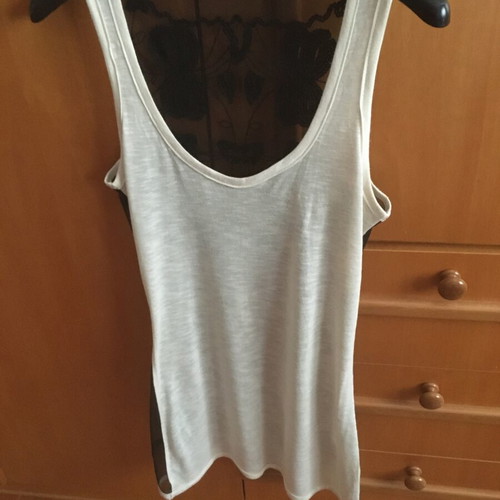 Kontatto sleeveless top with transparency like new, black and beige