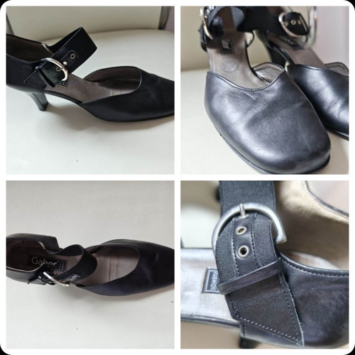 Gabor leather high heel shoes, size 38.5, black