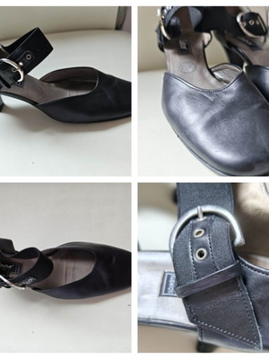 Gabor leather high heel shoes, size 38.5, black