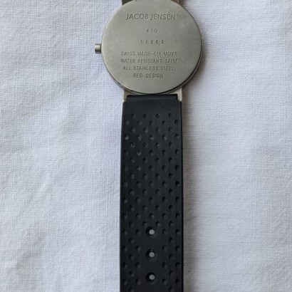 Jacob Jensen men's watch used, model 410, titanium case, rubber strap