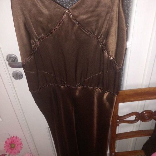 Sarah Lawrence dress size large satin brown new, formal wear