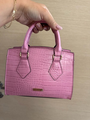 Aldo bag pink-purple embossed leatherette with shoulder strap, new