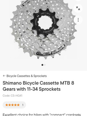 Shimano CS-HG-41-8 cassette brand new