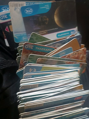 Phone cards used, many rare in multiple copies