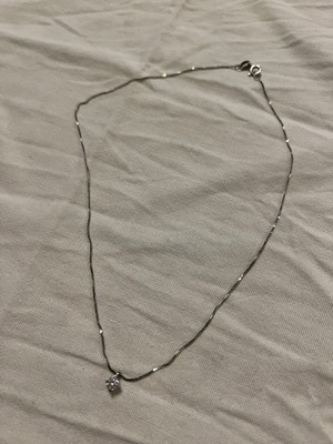 Silver necklace with zircon ISON new, silver
