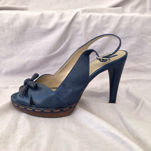 Tip Toe Blue Women's Sandals size 37 like new, Italian leather, 10cm heel