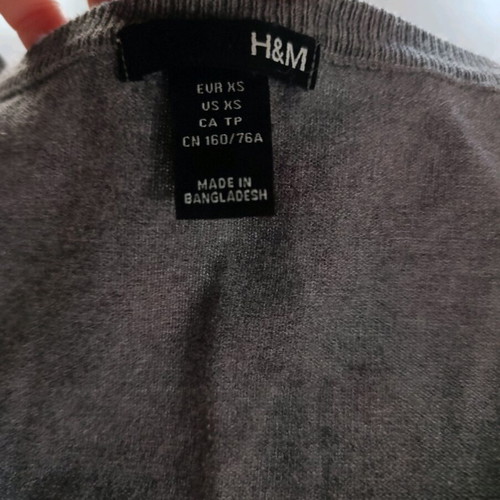 H&M Women's Cotton Pullover 3/4 Sleeve Grey like new