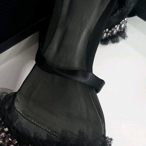 Pacomena black sandal size 38 like new, 12cm heel