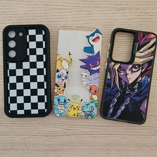 Samsung S23 cases like new, pack of 3 with anime and Pokémon designs