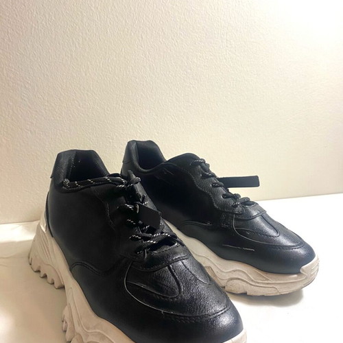 Black shoes with silver detail used, size 39